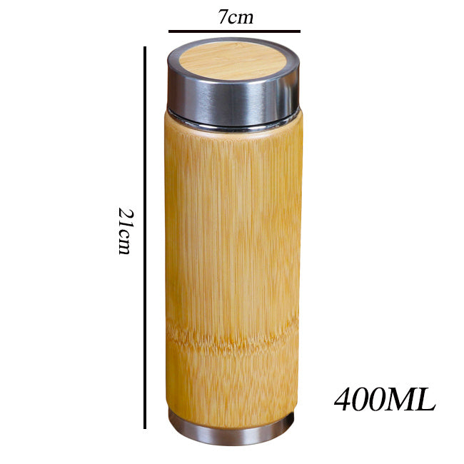 Tasse isotherme bambou & inox – Infuseur intégré
