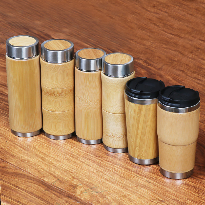 Tasse isotherme bambou & inox – Infuseur intégré