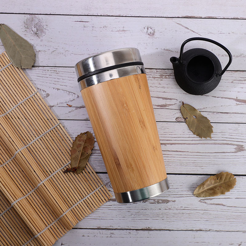 Mug isotherme en bambou naturel