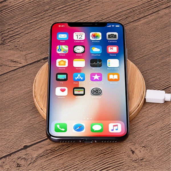 Chargeur sans fil en bambou – Technologie Qi